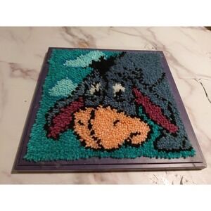 Vintage handmade Eeyore latch hook wall hanging Decor Disney‎ collection